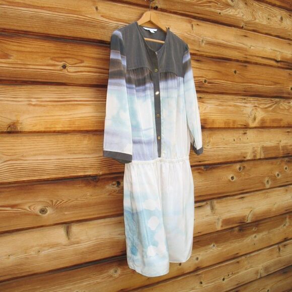 Diane Von Furstenberg Marielle Silk Watercolor Dress - Picture 4 of 10